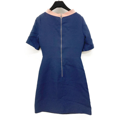Gucci Navy Pink Ribbon Tie Dress 36 — view 2