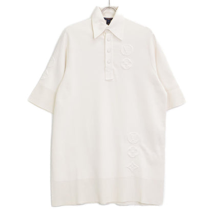 Louis Vuitton Cotton Logo Embossed Mesh Short Sleeve Polo Dress