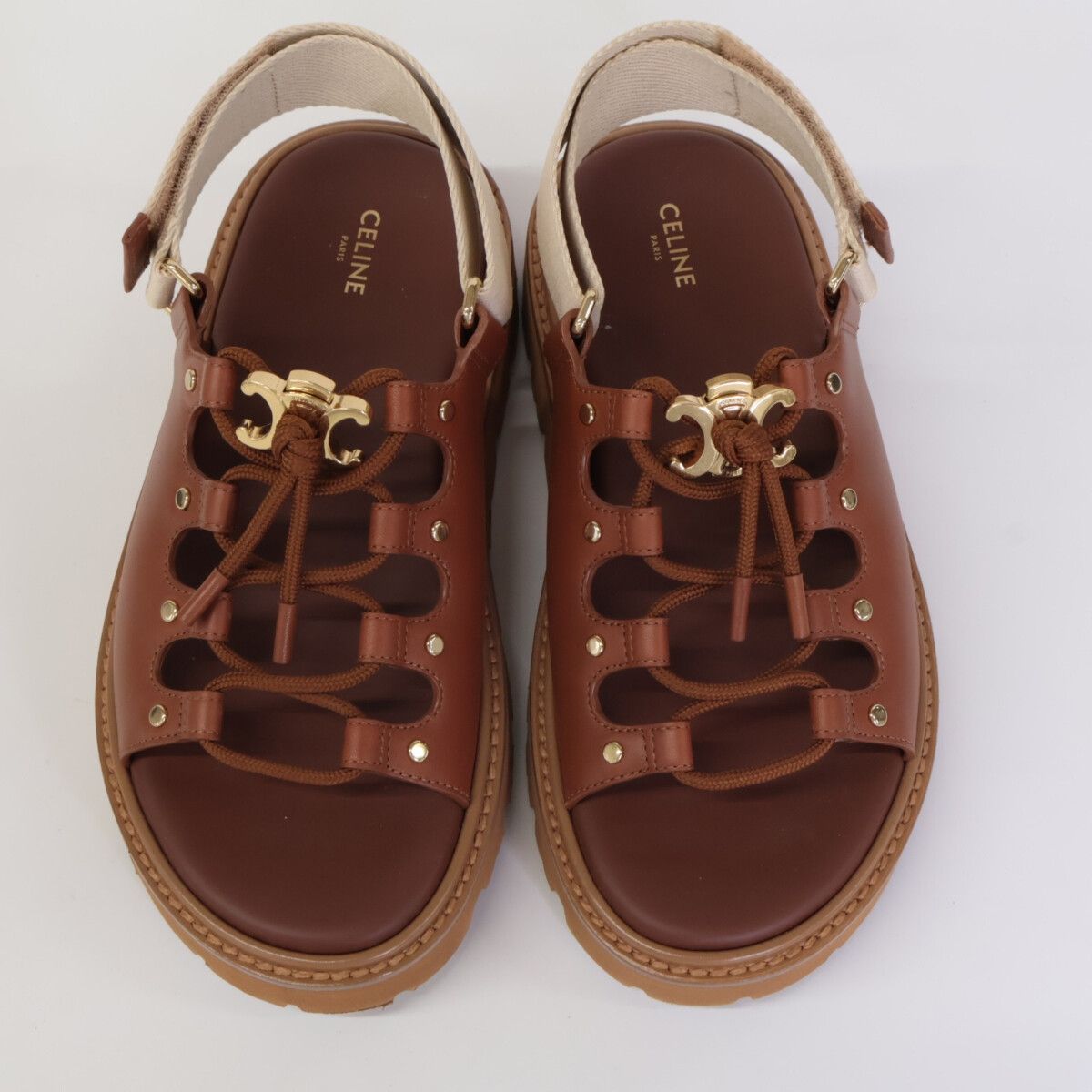 Celine Billi Chanki Sandals Calfskin & Textile — view 6