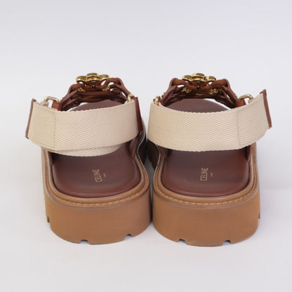 Celine Billi Chanki Sandals Calfskin & Textile — view 4