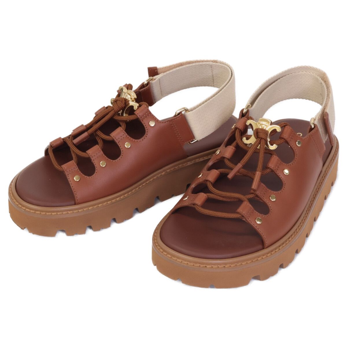 Celine Billi Chanki Sandals Calfskin & Textile