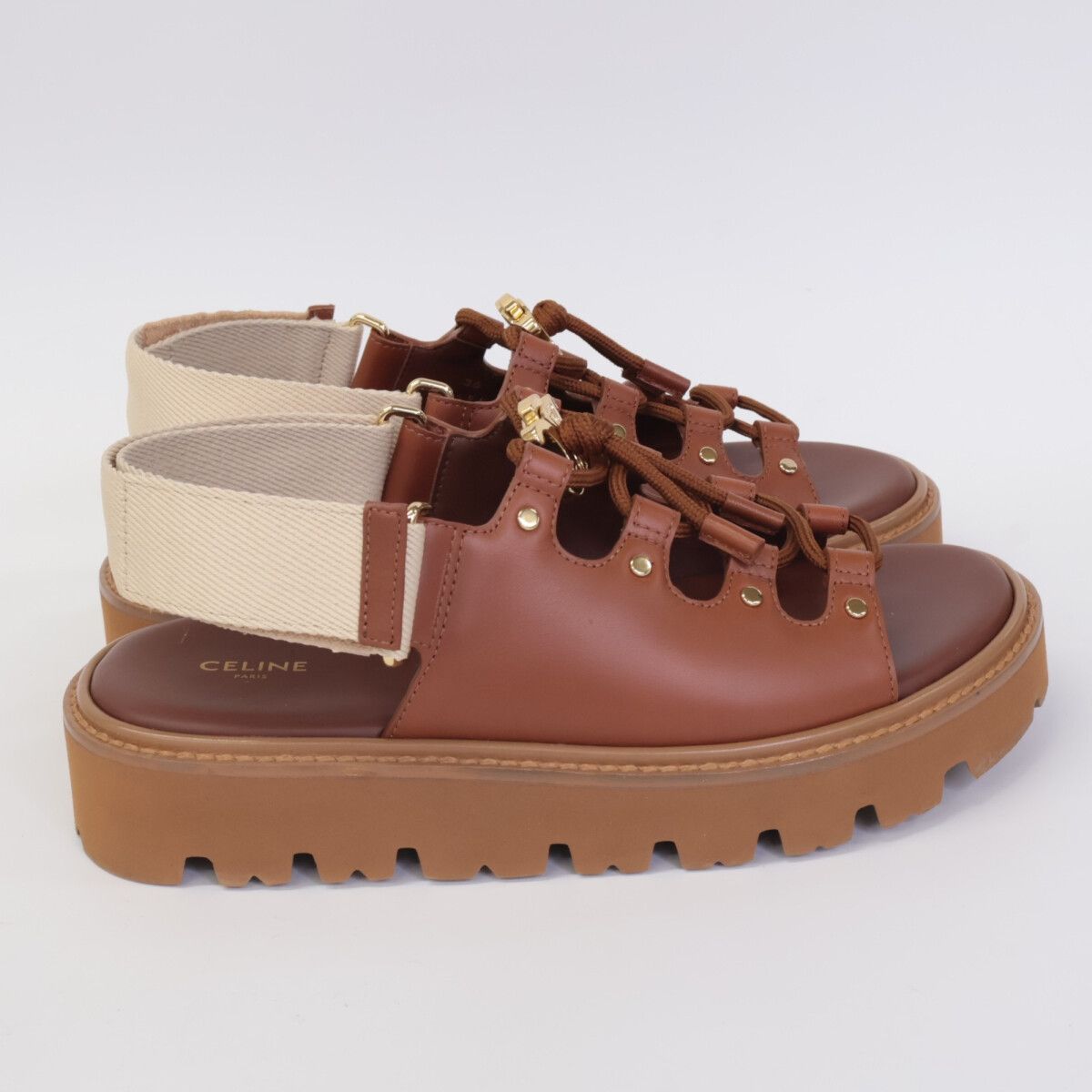 Celine Billi Chanki Sandals Calfskin & Textile — view 5