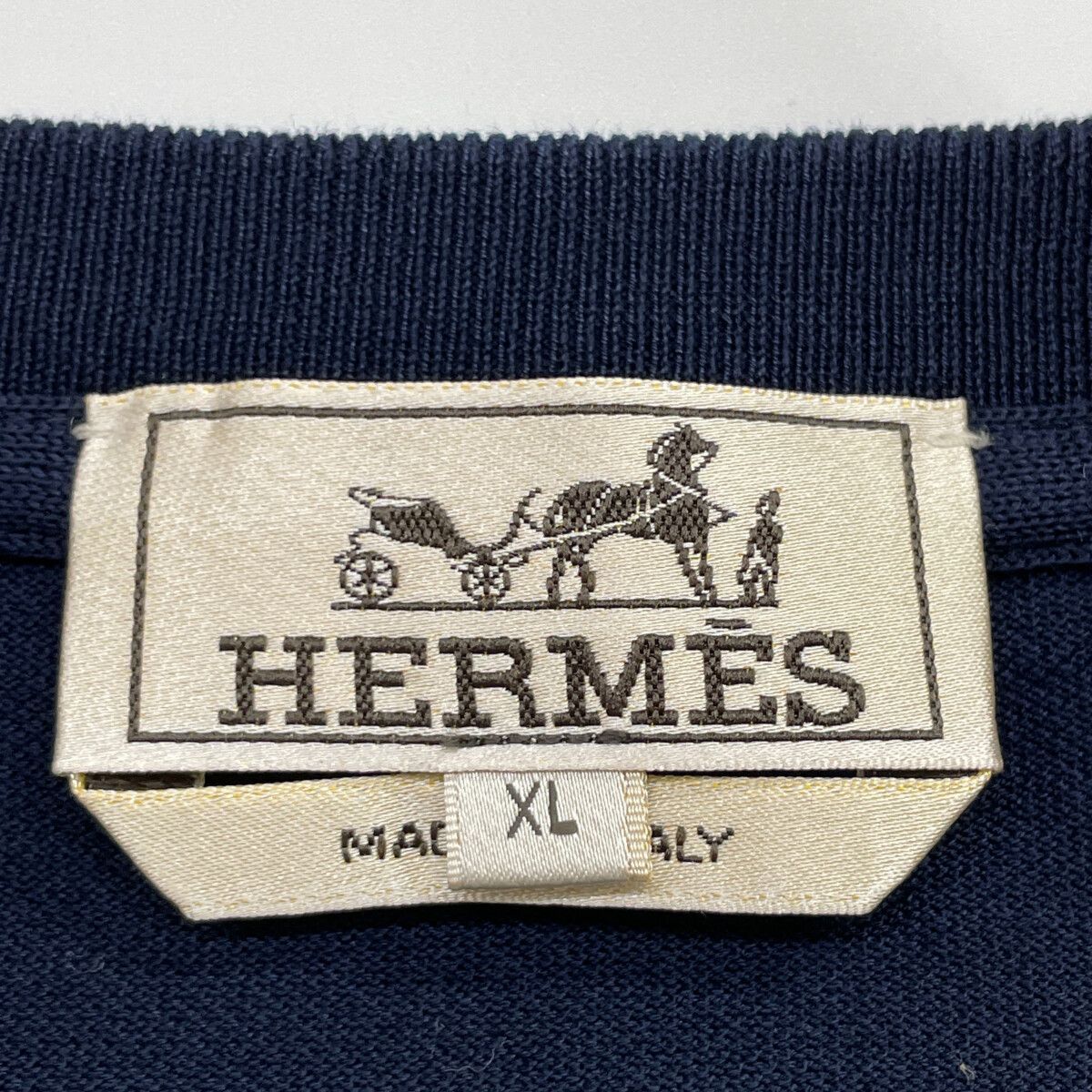 Hermes Navy Cotton Pocket T-Shirt XL — view 3