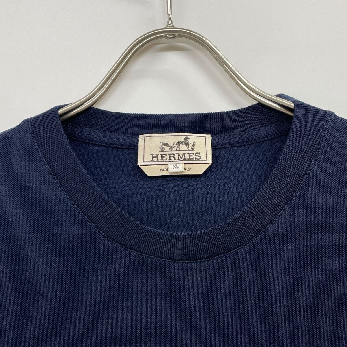 Hermes Navy Cotton Pocket T-Shirt XL — view 5