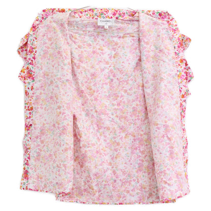 Chanel Ccx Flower All Over Pattern Cotton Silk Sleeveless Blouse 34 — view 5