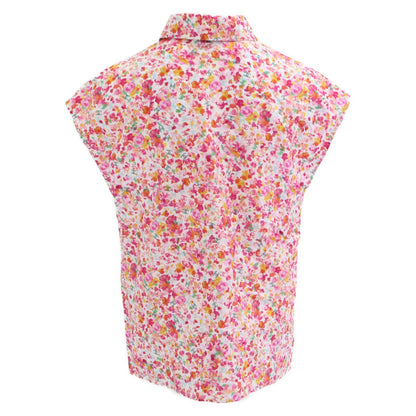 Chanel Ccx Flower All Over Pattern Cotton Silk Sleeveless Blouse 34 — view 2