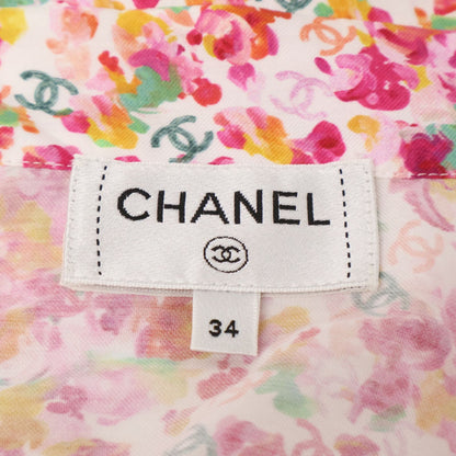 Chanel Ccx Flower All Over Pattern Cotton Silk Sleeveless Blouse 34 — view 6