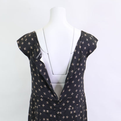 Chanel CC Logo Allover Silk 100% Sleeveless 38 Dress — view 5