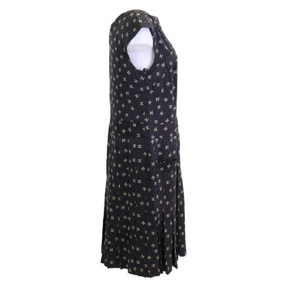 Chanel CC Logo Allover Silk 100% Sleeveless 38 Dress — view 4