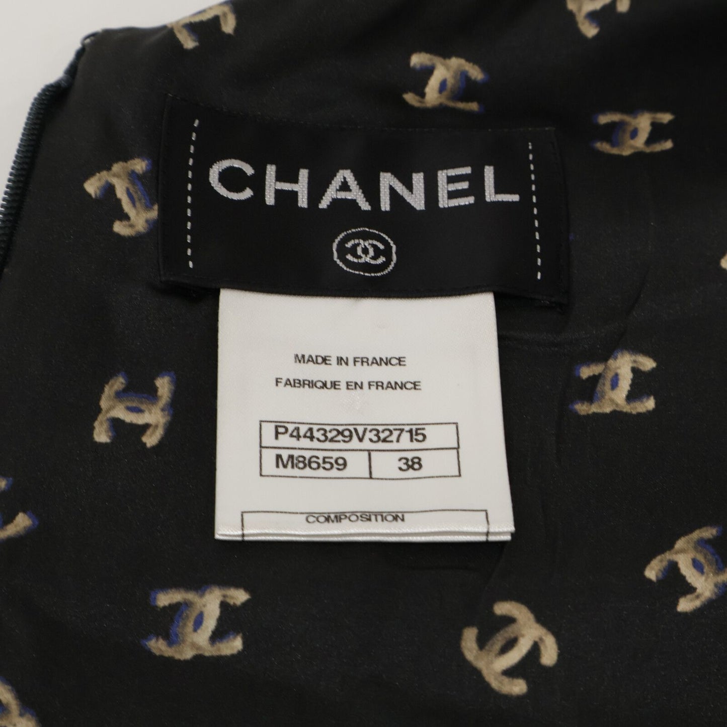 Chanel CC Logo Allover Silk 100% Sleeveless 38 Dress — view 7