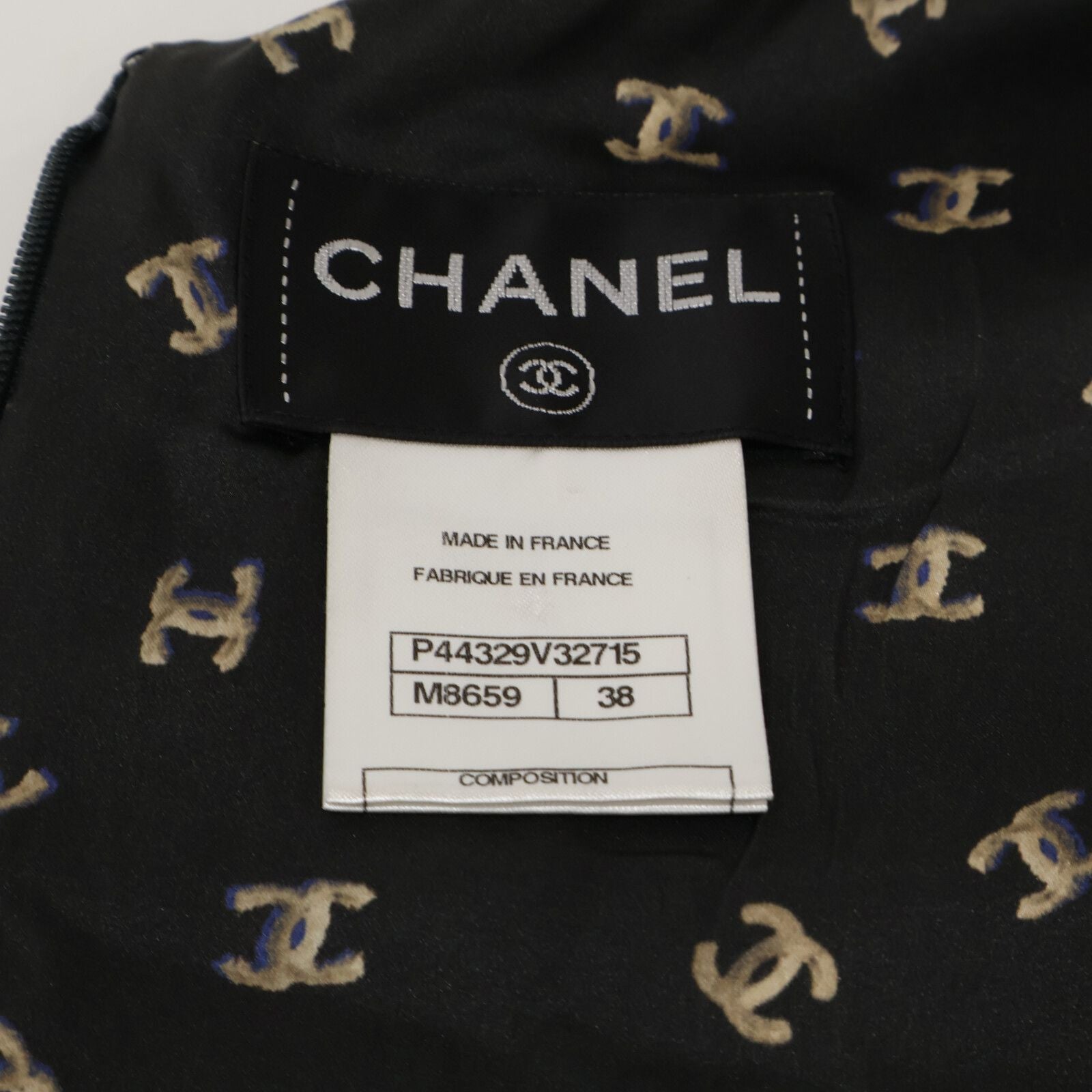 Chanel CC Logo Allover Silk 100% Sleeveless 38 Dress — view 7