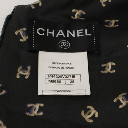 Chanel CC Logo Allover Silk 100% Sleeveless 38 Dress — view 7
