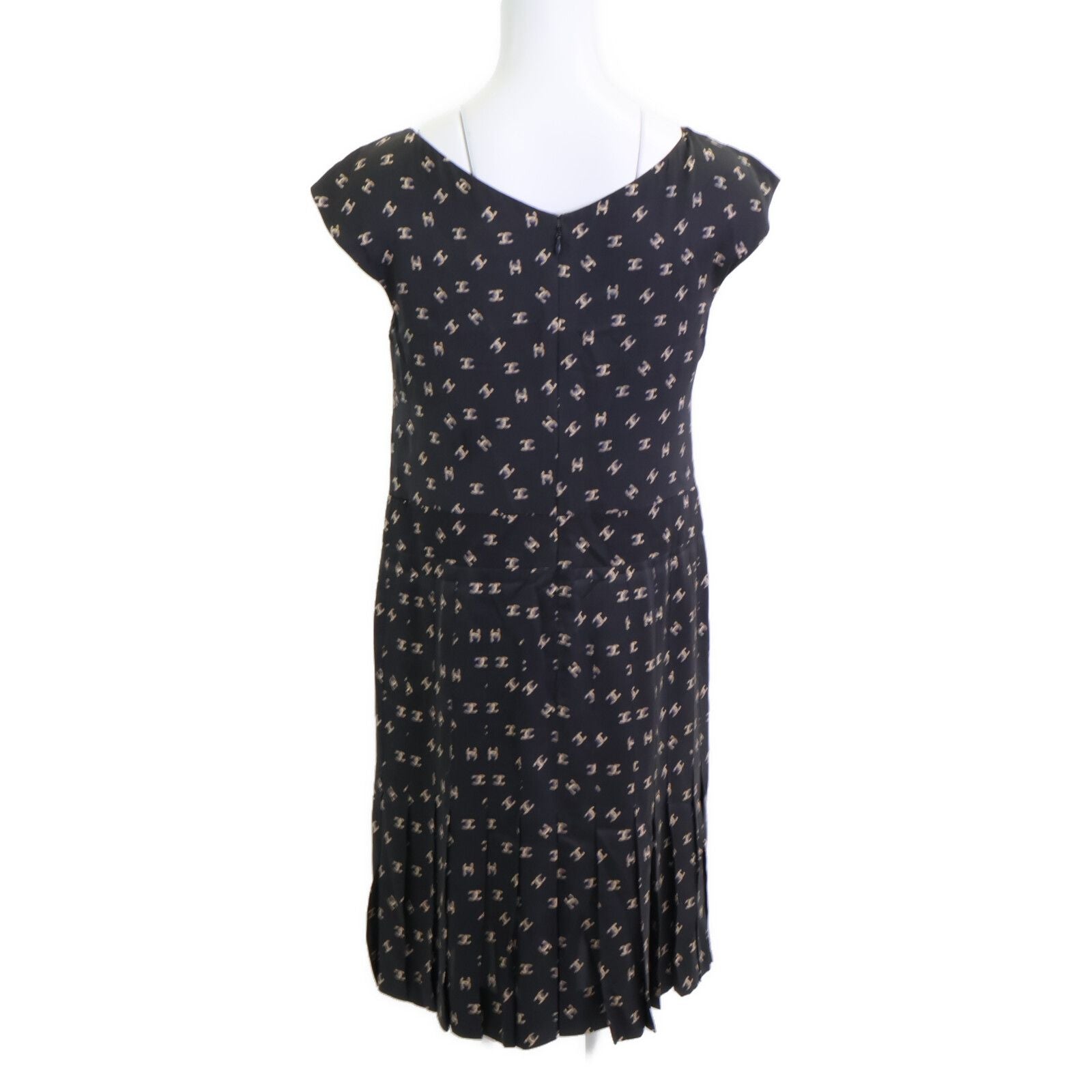 Chanel CC Logo Allover Silk 100% Sleeveless 38 Dress — view 2