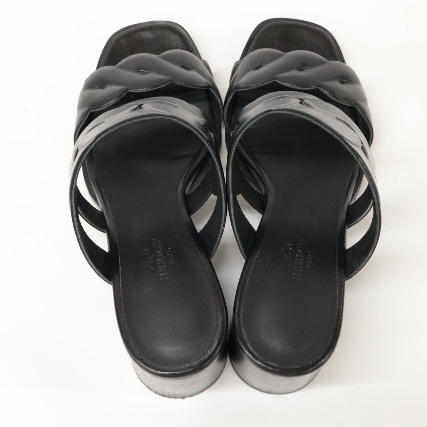 Hermes Gaby 60 Chaine Gourmet Torsade Chunky Heels — view 6