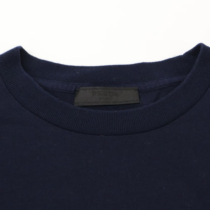 Prada Navy Triangle Logo Crew Neck T-Shirt — view 5