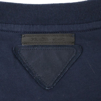 Prada Navy Triangle Logo Crew Neck T-Shirt — view 9