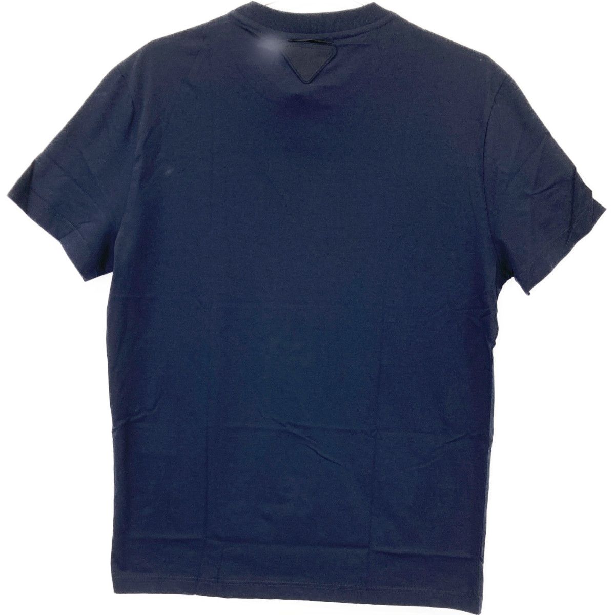 Prada Triangle Logo Navy Crew Neck T-Shirt