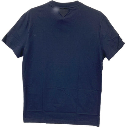 Prada Triangle Logo Navy Crew Neck T-Shirt
