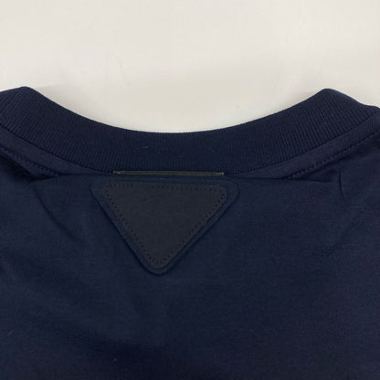 Prada Triangle Logo Navy Crew Neck T-Shirt — view 2