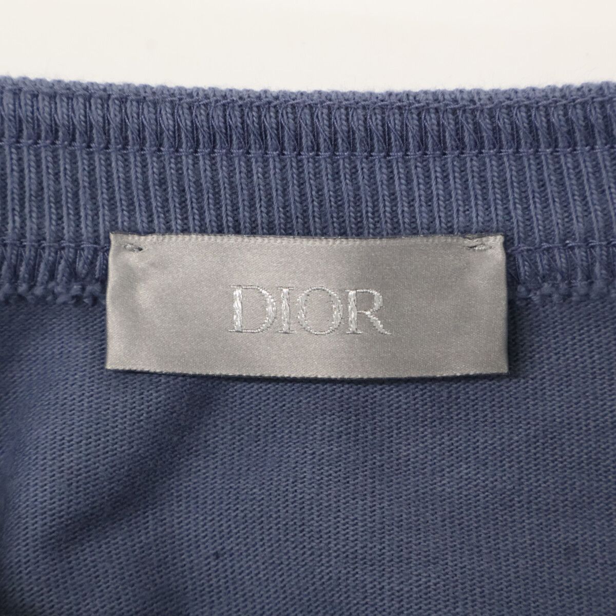 Dior Stone Blue Logo Short Sleeve T-Shirt — view 3