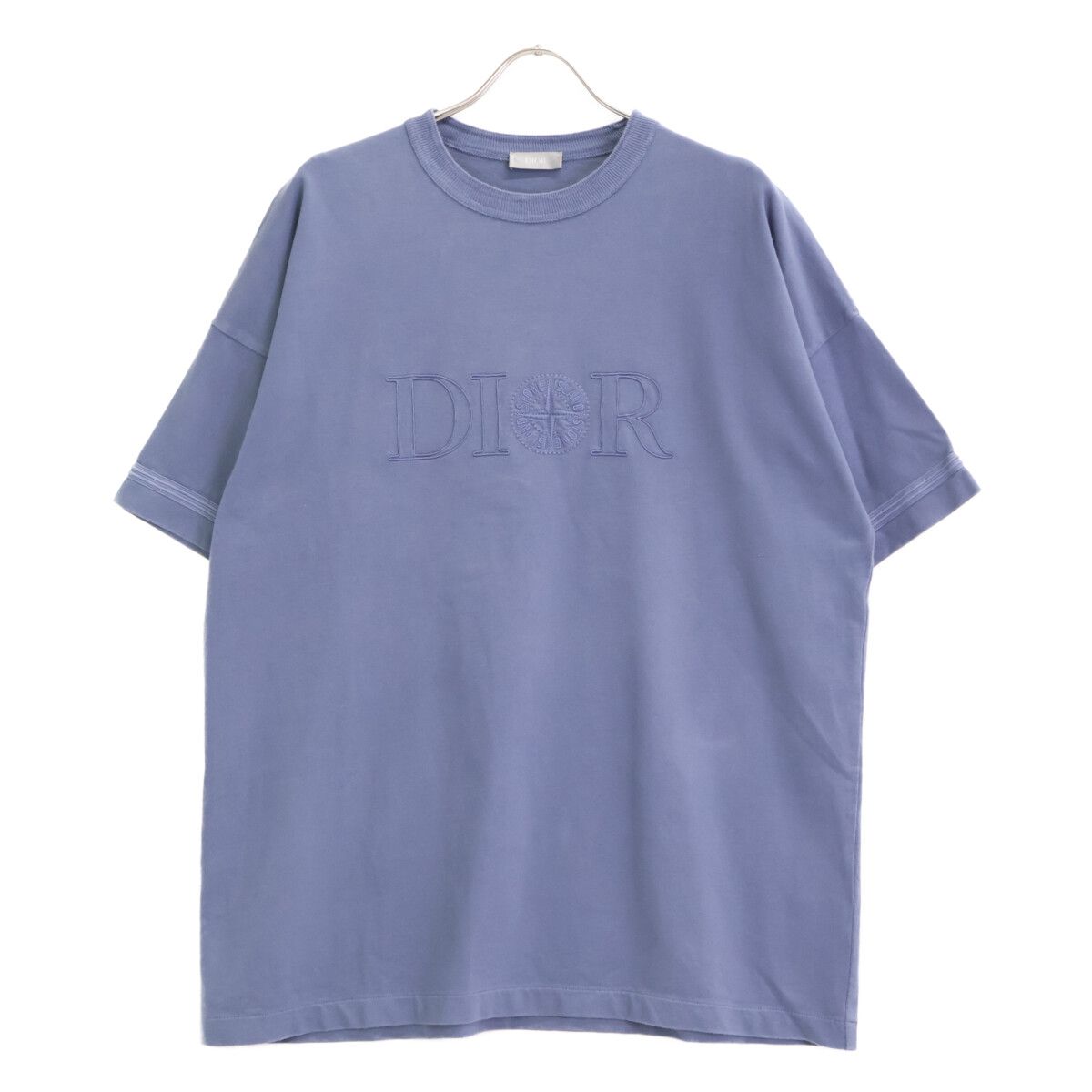 Dior Stone Blue Logo Short Sleeve T-Shirt