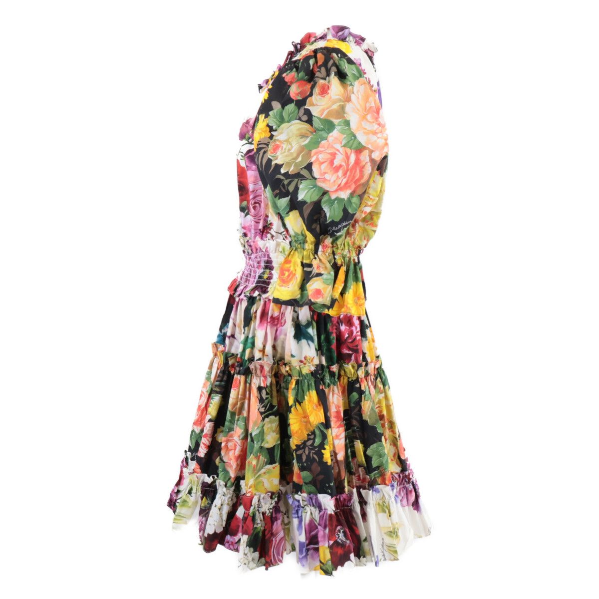Dolce & Gabbana Flower Print Puff Sleeve 48 T-Shirt