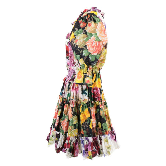 Dolce & Gabbana Flower Print Puff Sleeve 48 T-Shirt