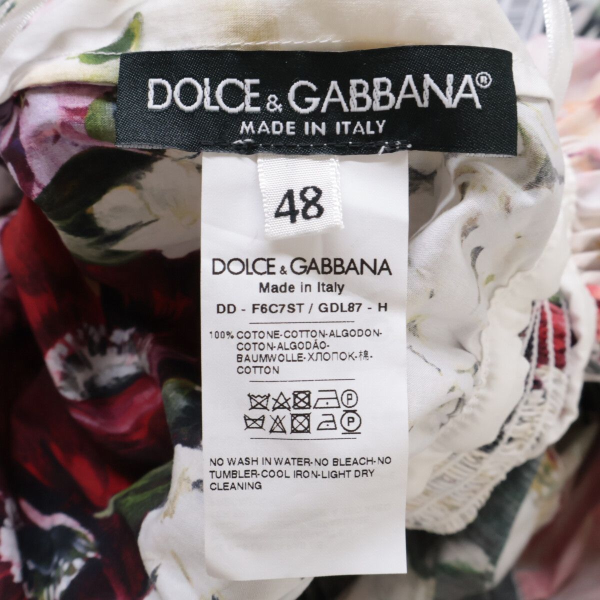 Dolce & Gabbana Flower Print Puff Sleeve 48 T-Shirt — view 3