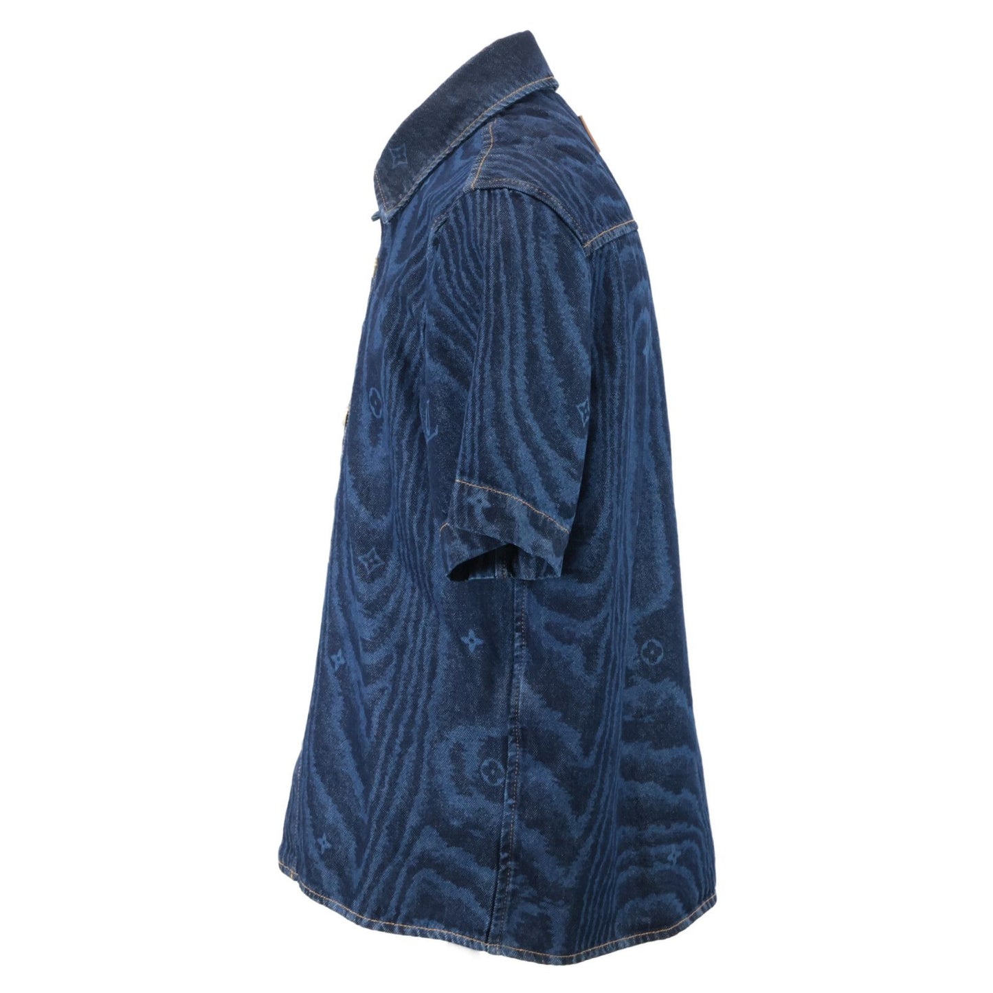 Louis Vuitton MM Von Monogram Short Sleeve Denim Shirt — view 3