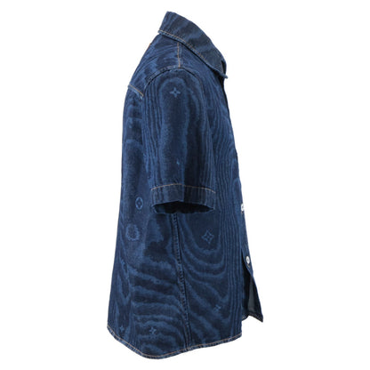 Louis Vuitton MM Von Monogram Short Sleeve Denim Shirt — view 4