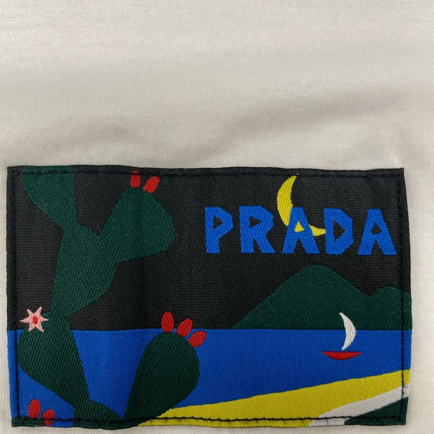 Prada White Green Graphic Print Short Sleeve — view 8
