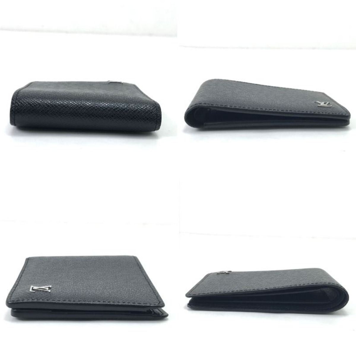 Louis Vuitton Bifold Wallet Taiga Portefeuille Multiple Black — view 4