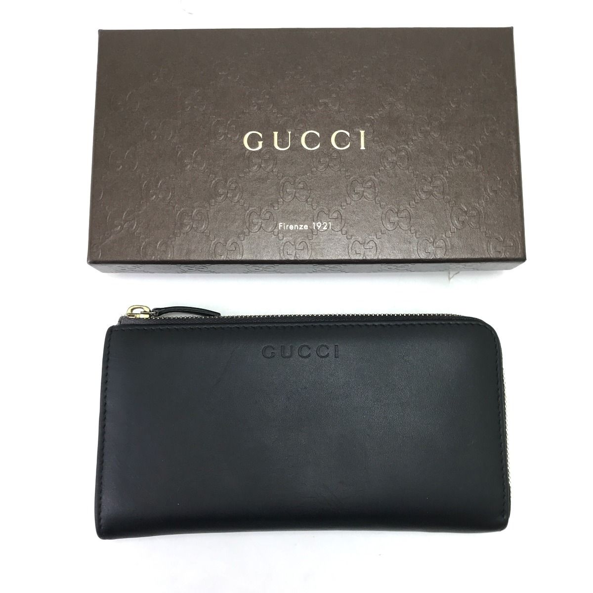 Gucci L-shaped Zipper Wallet Black