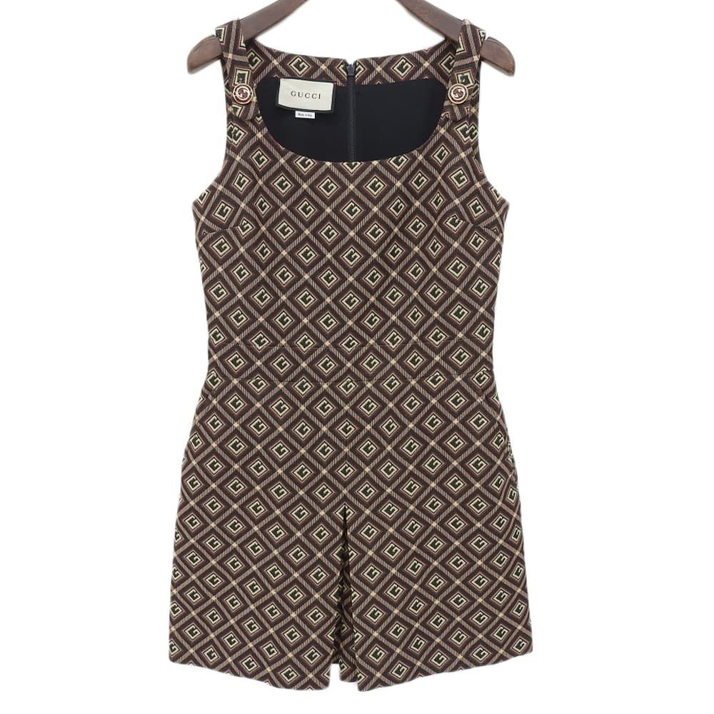 Gucci Jacquard Short All in One Brown Black