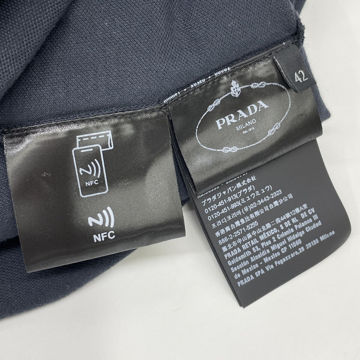 Prada Navy Triangle Logo Dress 42 — view 3