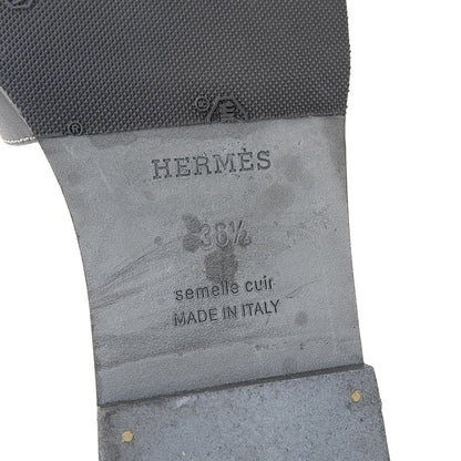 Hermes Oran Flat Sandals Shoes Black 36.5 — view 6