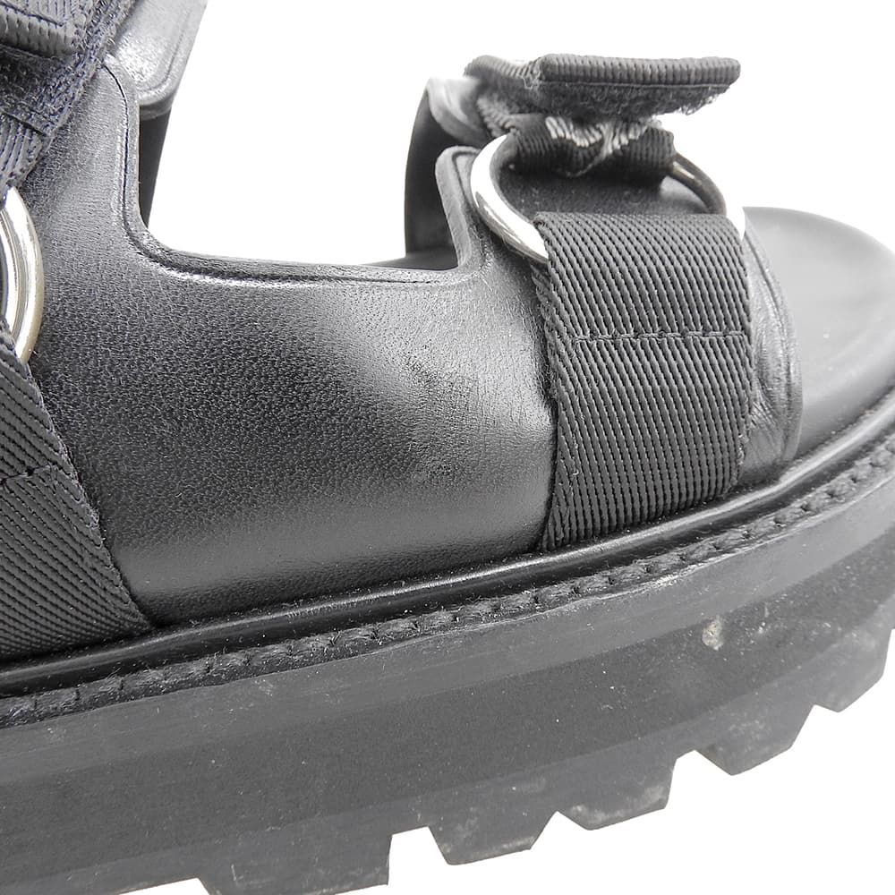 Celine Leather Fabric Sandals Bulky Shoes Black 38.5 — view 4