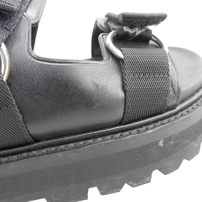Celine Leather Fabric Sandals Bulky Shoes Black 38.5 — view 4