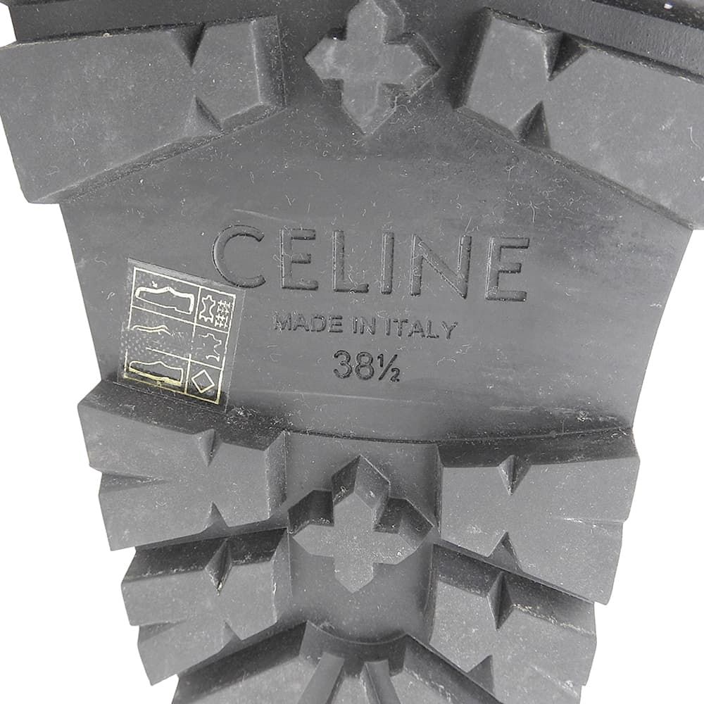 Celine Leather Fabric Sandals Bulky Shoes Black 38.5 — view 6