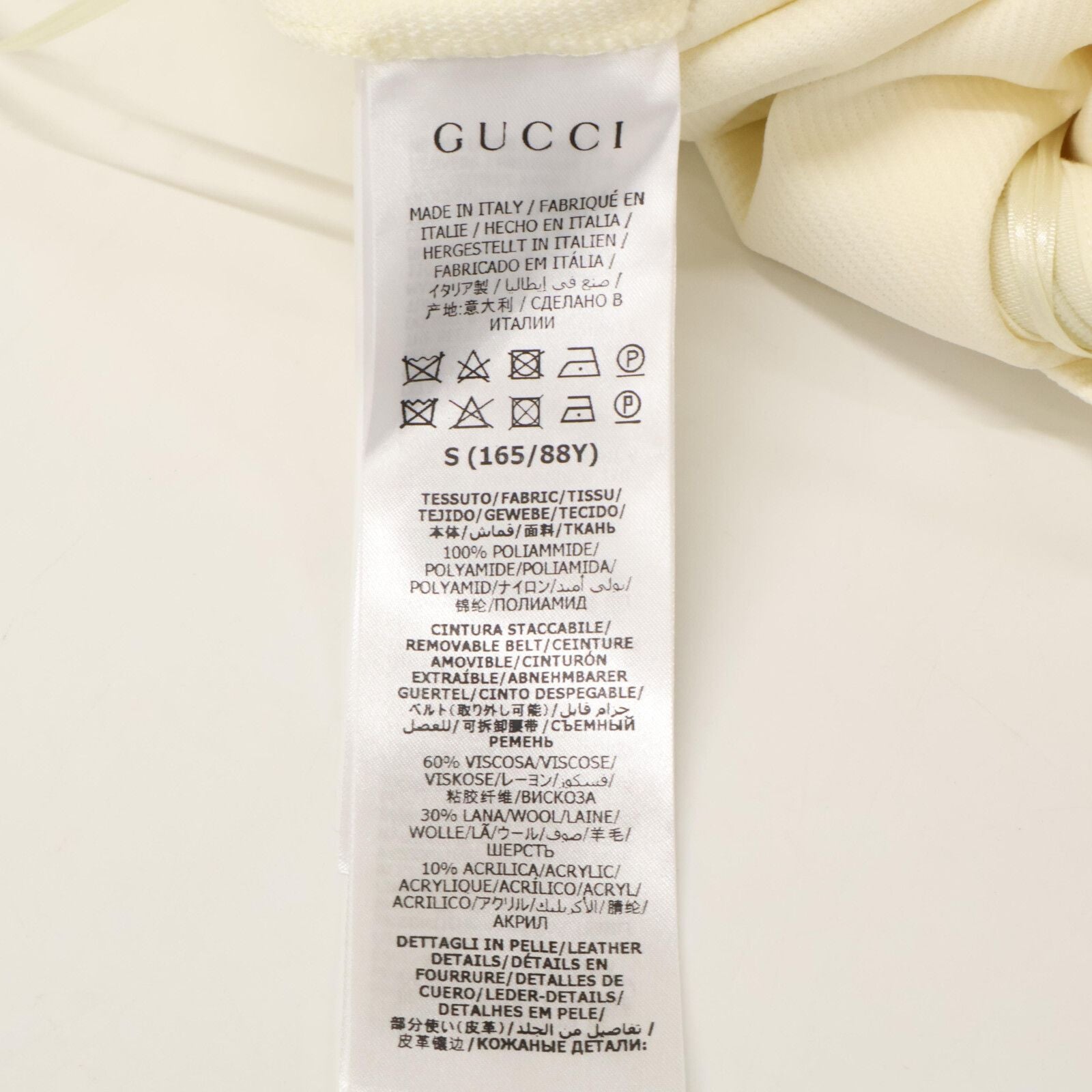 Gucci White Blue Trim Jersey Dress Gold Button Wrap — view 4