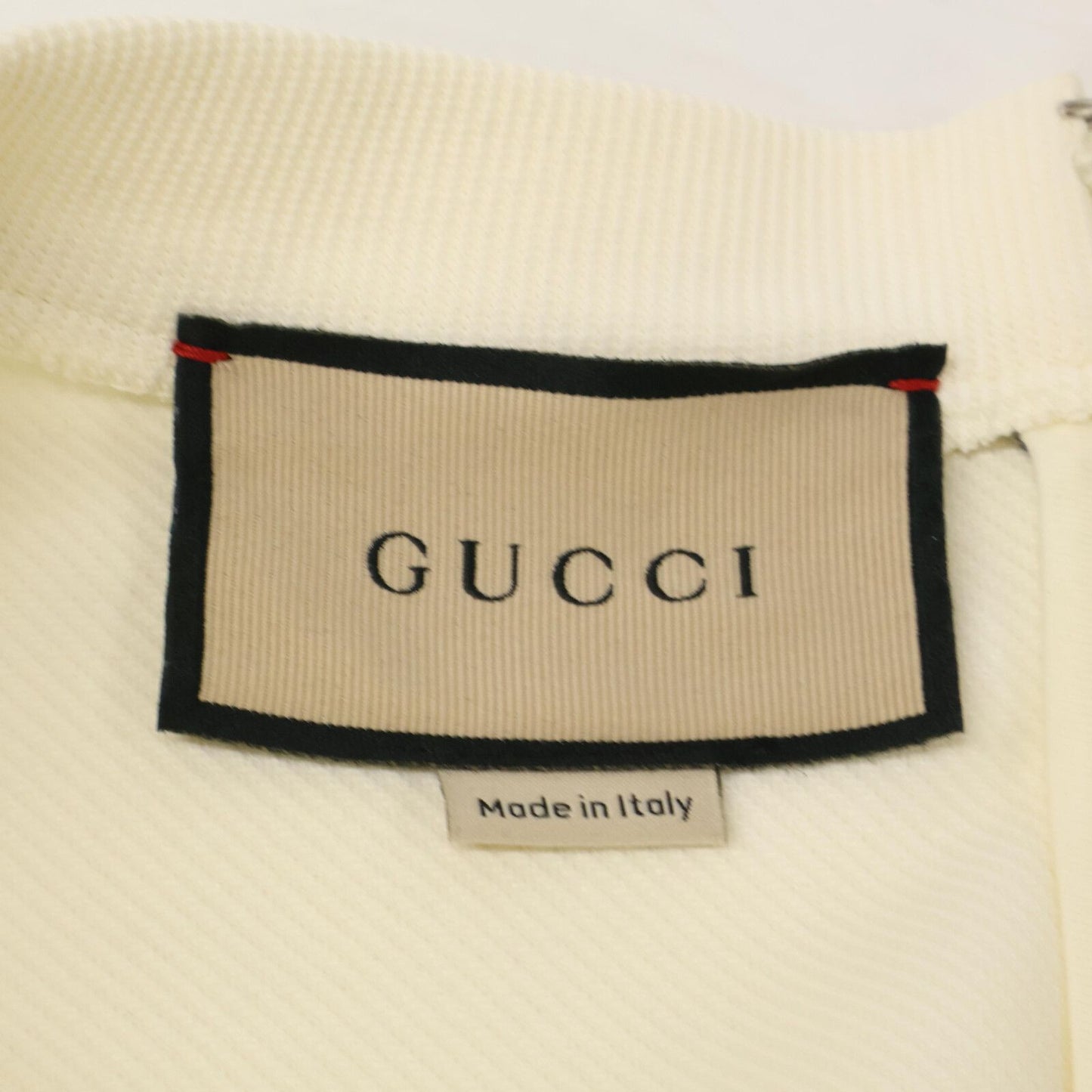 Gucci White Blue Trim Jersey Dress Gold Button Wrap — view 3