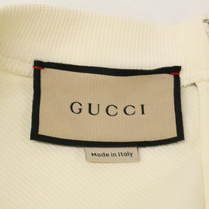 Gucci White Blue Trim Jersey Dress Gold Button Wrap — view 3