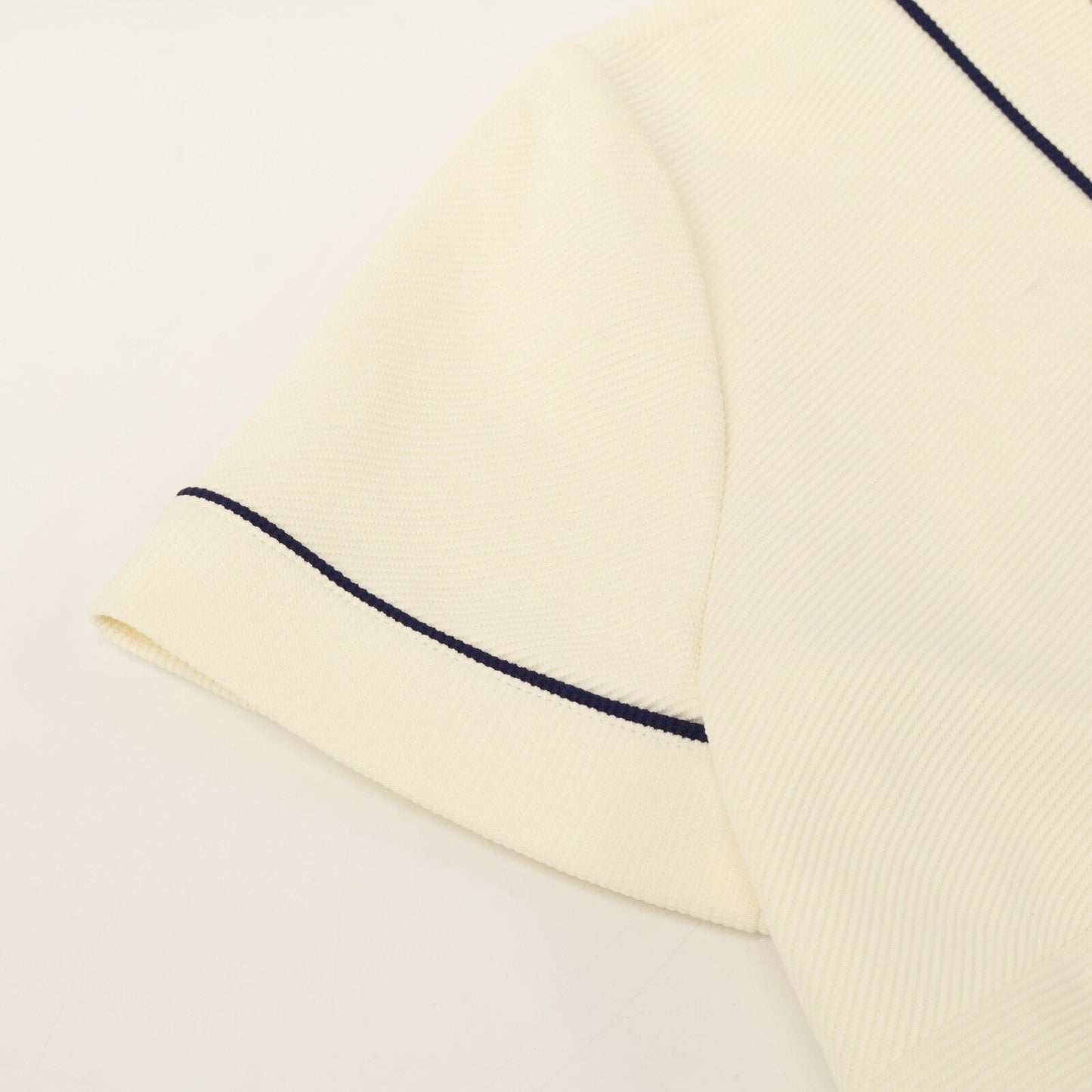 Gucci White Blue Trim Jersey Dress Gold Button Wrap — view 6