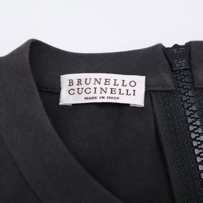 Brunello Cucinelli Gray Short Sleeve Cotton Dress XS — view 3