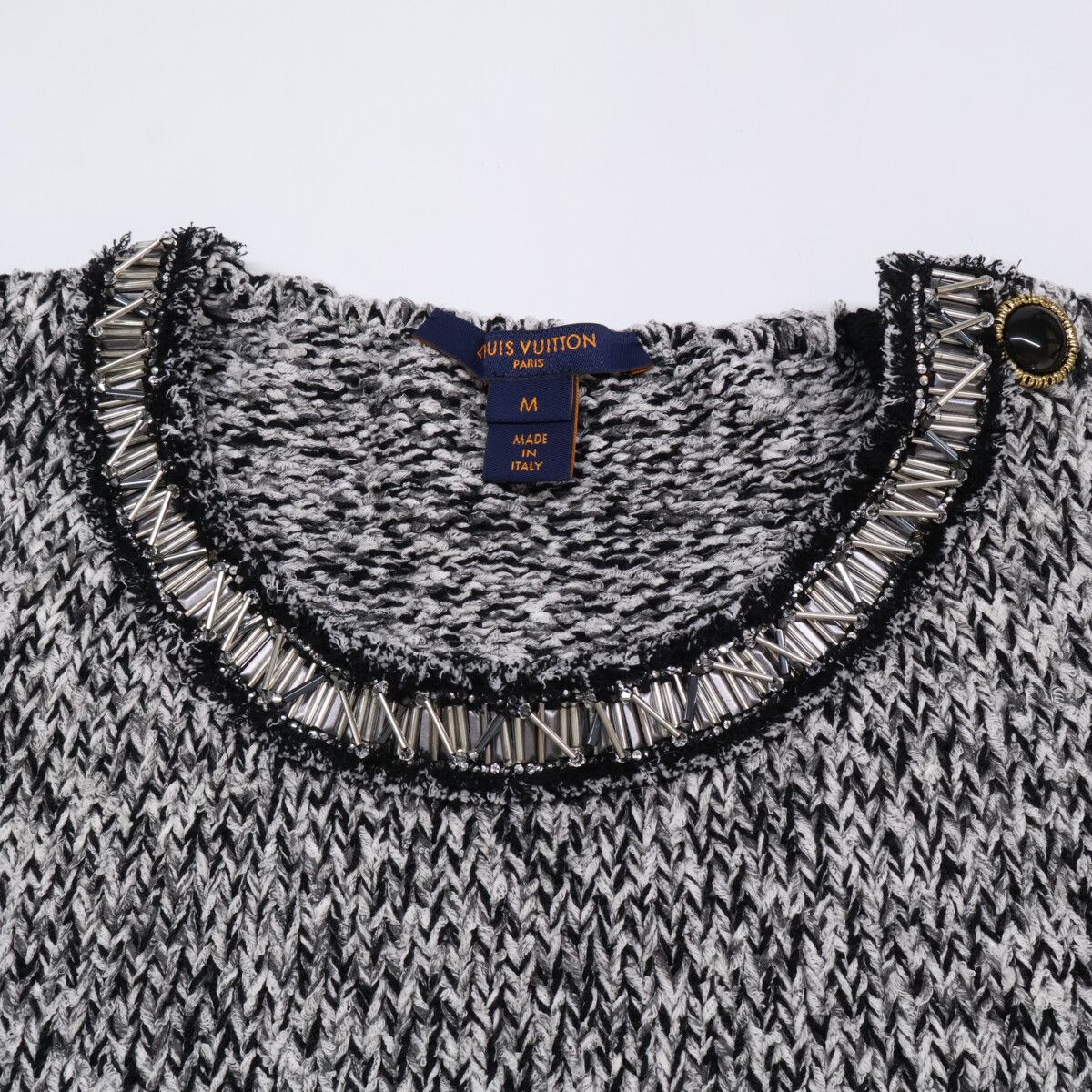 Louis Vuitton Gray Wool Short Sleeve Knit Sweater — view 5