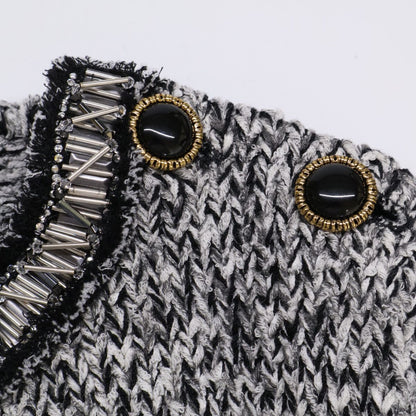 Louis Vuitton Gray Wool Short Sleeve Knit Sweater — view 4