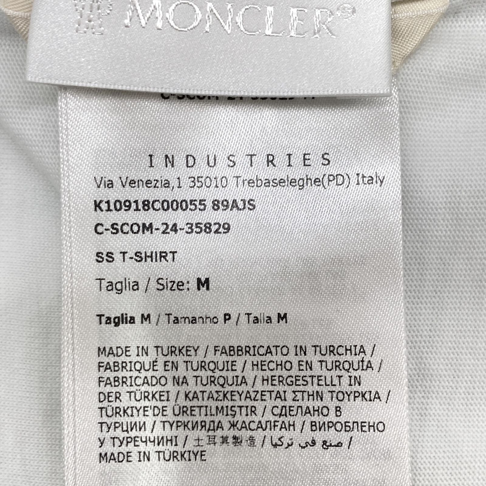 Moncler White Curved Logo S T-Shirt — view 4