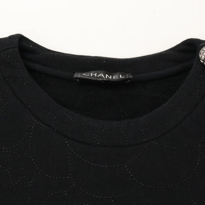 Chanel CC Logo Button Camellia Embroidery Sweatshirt Shirt 40 — view 6