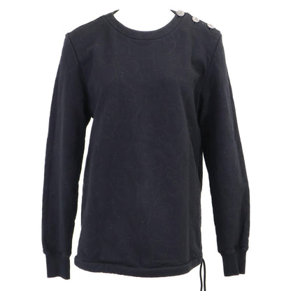 Chanel CC Logo Button Camellia Embroidery Sweatshirt Shirt 40