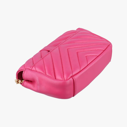 Saint Laurent Yves Baby Chai Pink Leather Messenger — view 7